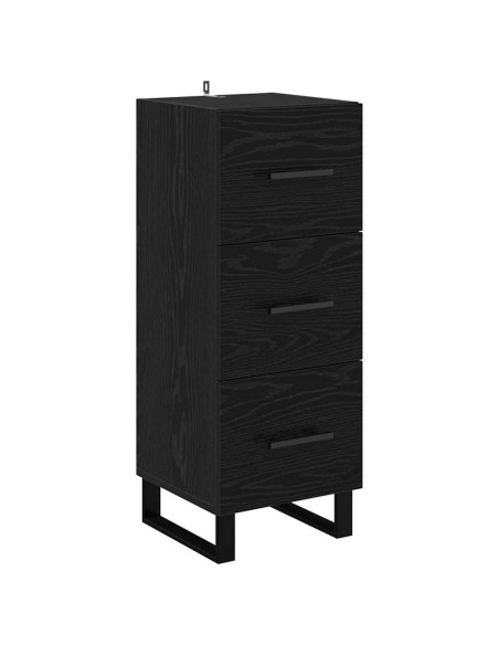 Credenza con cassetto Rovere Nero 34,5 x 34 x 90 cm