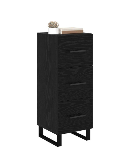 Credenza con cassetto Rovere Nero 34,5 x 34 x 90 cm