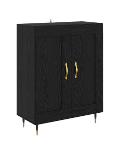 Credenza Rovere Nero 69,5 x 34 x 90 cm Legno multistrato 2