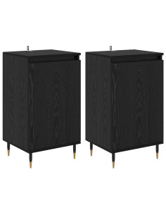Credenza 2 pcs Rovere Nero 40 x 35 x 70 cm 2