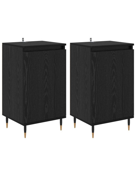 Credenza 2 pcs Rovere Nero 40 x 35 x 70 cm