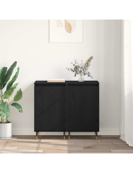 Credenza 2 pcs Rovere Nero 40 x 35 x 70 cm