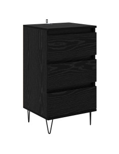 Credenza con cassetto Rovere Nero 40 x 35 x 70 cm 2