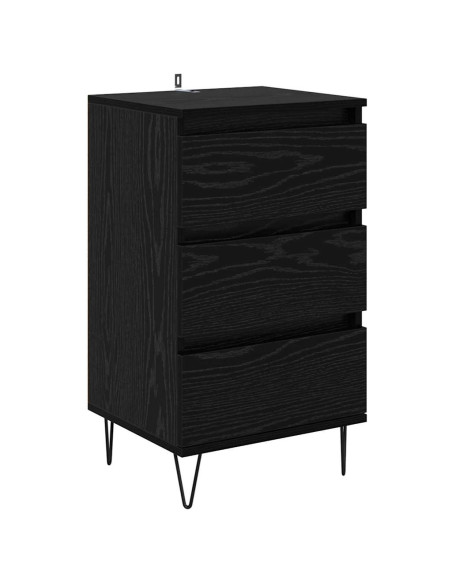 Credenza con cassetto Rovere Nero 40 x 35 x 70 cm