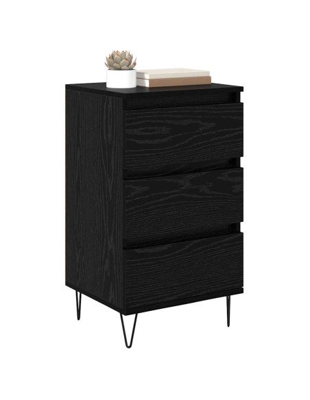 Credenza con cassetto Rovere Nero 40 x 35 x 70 cm