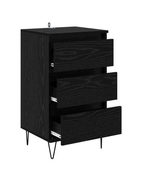 Credenza con cassetto Rovere Nero 40 x 35 x 70 cm