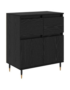 Credenza con cassetto Rovere Nero 60 x 35 x 70 cm 2