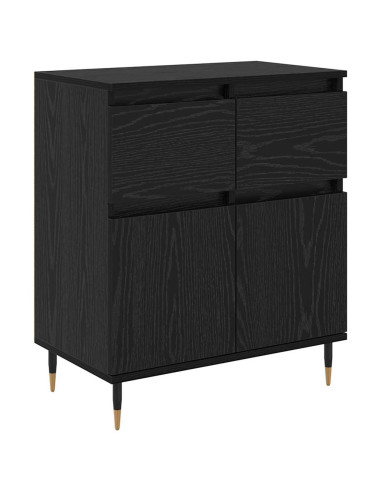 Credenza con cassetto Rovere Nero 60 x 35 x 70 cm