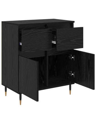 Credenza con cassetto Rovere Nero 60 x 35 x 70 cm