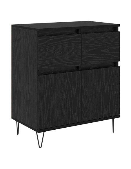 Credenza con cassetto Rovere Nero 60 x 35 x 70 cm
