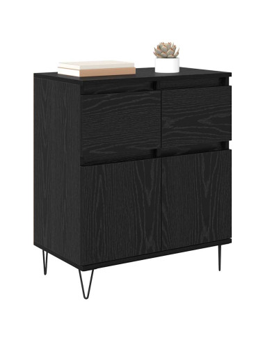 Credenza con cassetto Rovere Nero 60 x 35 x 70 cm