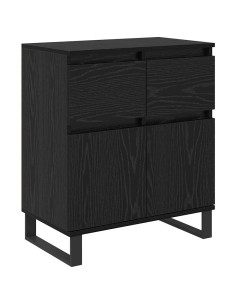 Credenza con cassetto Rovere Nero 60 x 35 x 70 cm 2