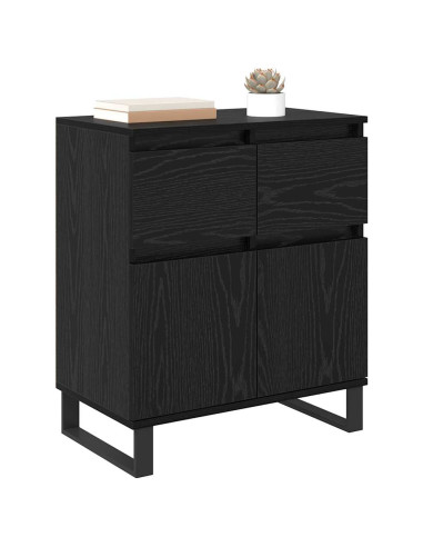 Credenza con cassetto Rovere Nero 60 x 35 x 70 cm