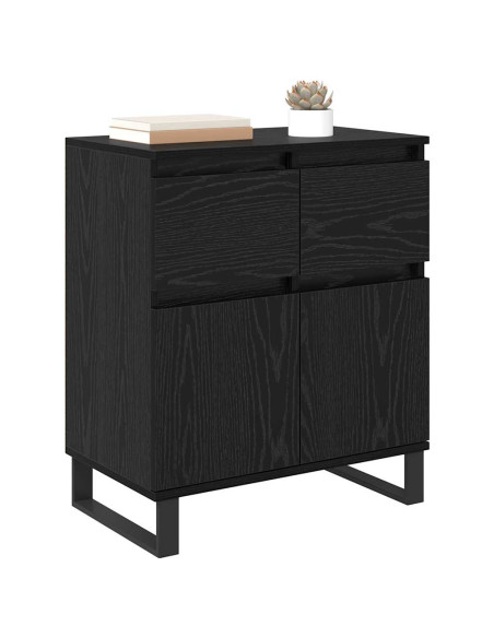 Credenza con cassetto Rovere Nero 60 x 35 x 70 cm