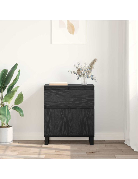 Credenza con cassetto Rovere Nero 60 x 35 x 70 cm