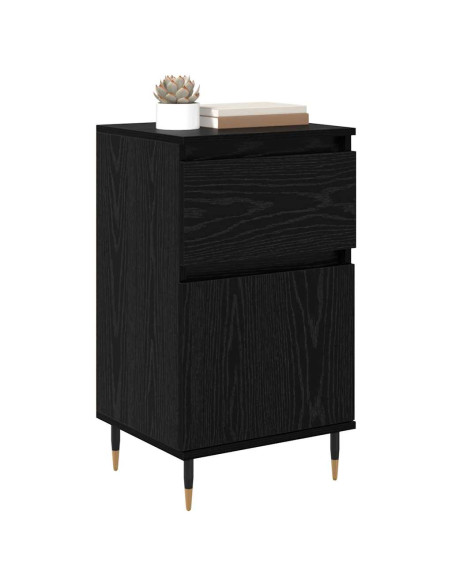 Credenza con cassetto Rovere Nero 40 x 35 x 70 cm
