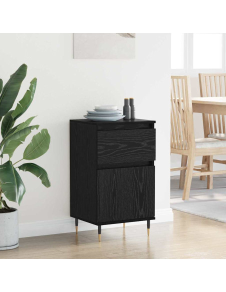 Credenza con cassetto Rovere Nero 40 x 35 x 70 cm