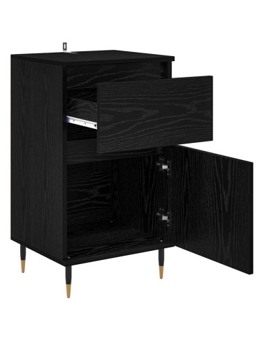 Credenza con cassetto Rovere Nero 40 x 35 x 70 cm