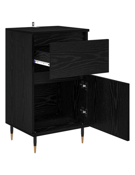 Credenza con cassetto Rovere Nero 40 x 35 x 70 cm