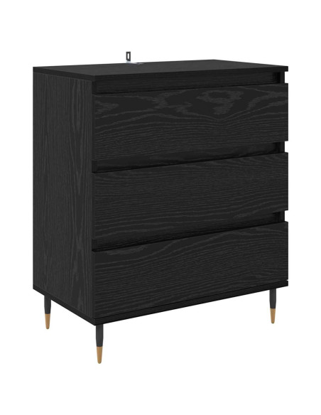 Credenza Rovere Nero 60 x 35 x 70 cm Legno multistrato