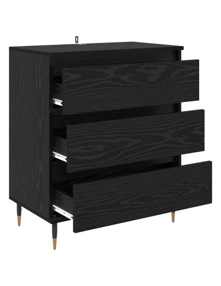 Credenza Rovere Nero 60 x 35 x 70 cm Legno multistrato