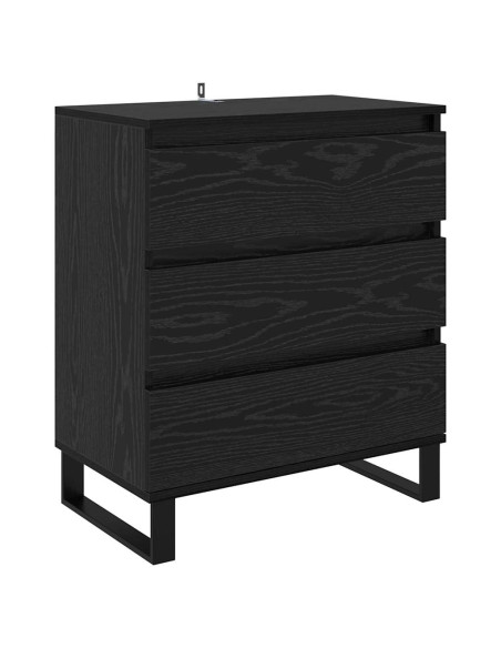Credenza Rovere Nero 60 x 35 x 70 cm Legno multistrato
