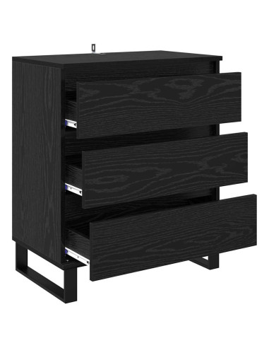 Credenza Rovere Nero 60 x 35 x 70 cm Legno multistrato