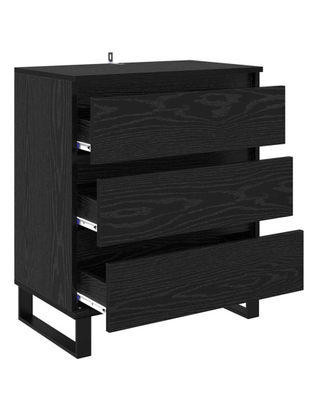 Credenza Rovere Nero 60 x 35 x 70 cm Legno multistrato