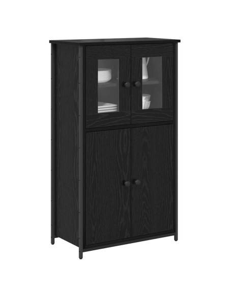 Credenza Rovere Nero 62 x 32 x 106,5 cm Legno multistrato