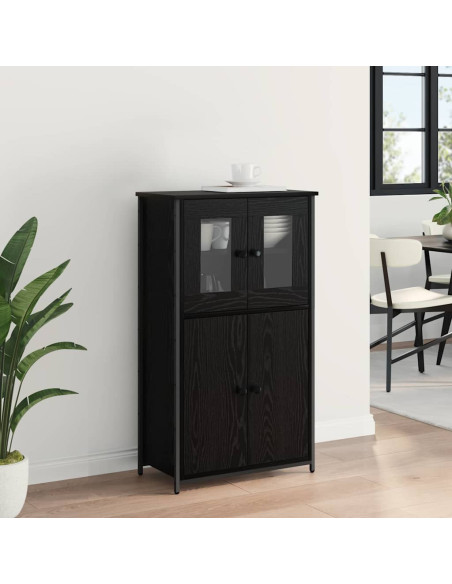 Credenza Rovere Nero 62 x 32 x 106,5 cm Legno multistrato
