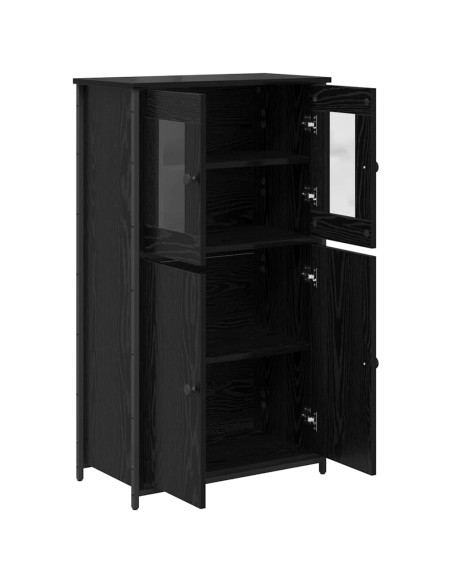 Credenza Rovere Nero 62 x 32 x 106,5 cm Legno multistrato