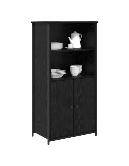 Credenza Rovere Nero 62 x 36 x 121,5 cm Legno multistrato