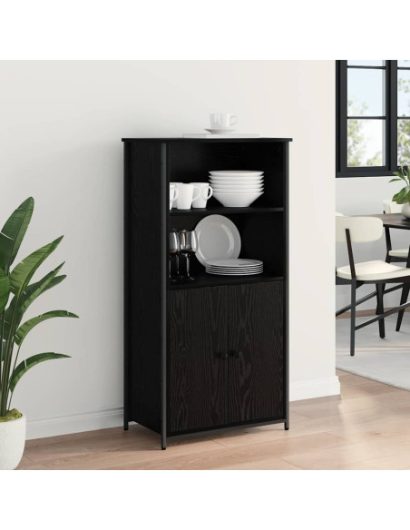 Credenza Rovere Nero 62 x 36 x 121,5 cm Legno multistrato