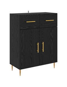 Credenza Rovere Nero 69,5 x 34 x 90 cm Legno multistrato 2