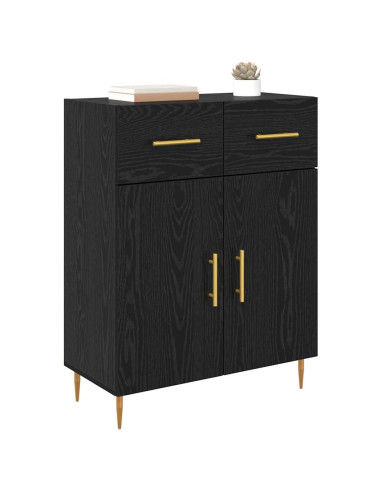 Credenza Rovere Nero 69,5 x 34 x 90 cm Legno multistrato