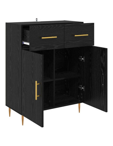 Credenza Rovere Nero 69,5 x 34 x 90 cm Legno multistrato