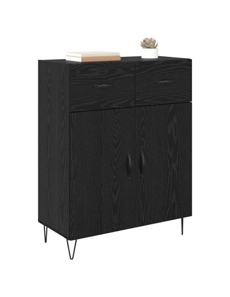 Credenza Rovere Nero 69,5 x 34 x 90 cm Legno multistrato