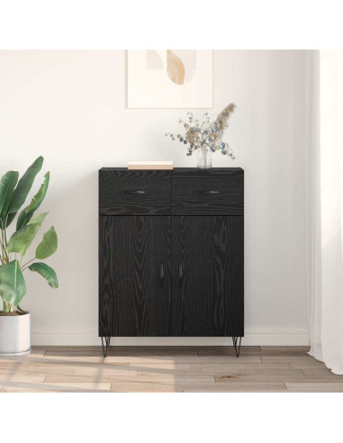 Credenza Rovere Nero 69,5 x 34 x 90 cm Legno multistrato