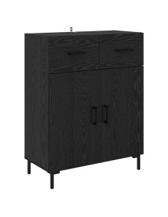 Credenza Rovere Nero 69,5 x 34 x 90 cm Legno multistrato 2