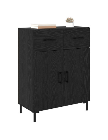 Credenza Rovere Nero 69,5 x 34 x 90 cm Legno multistrato