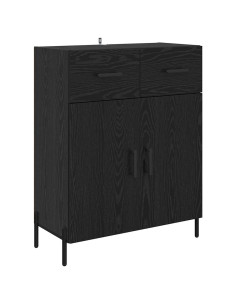 Credenza Rovere Nero 69,5 x 34 x 90 cm Legno multistrato 2