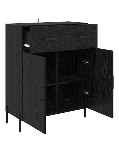 Credenza Rovere Nero 69,5 x 34 x 90 cm Legno multistrato