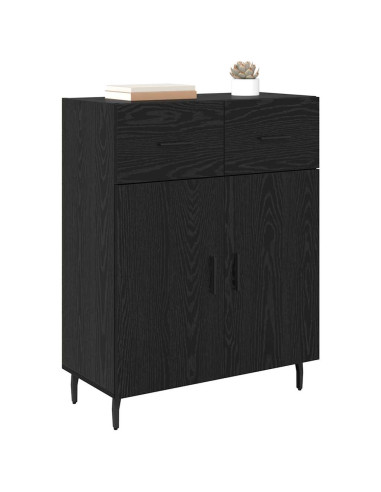 Credenza Rovere Nero 69,5 x 34 x 90 cm Legno multistrato