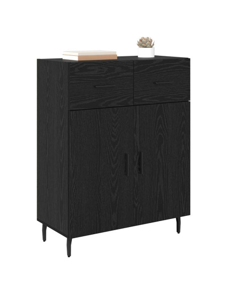 Credenza Rovere Nero 69,5 x 34 x 90 cm Legno multistrato