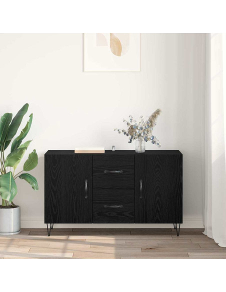 Credenza Rovere Nero 100 x 36 x 60 cm Legno multistrato