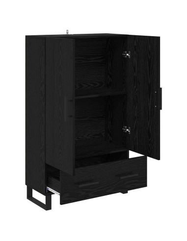 Credenza Rovere Nero 69,5 x 30 x 115 cm Legno multistrato