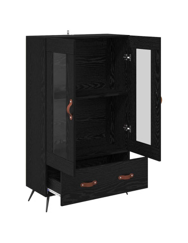 Credenza con cassetto Rovere Nero 69,5 x 31 x 115 cm