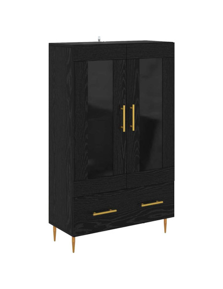 Credenza con cassetto Rovere Nero 69,5 x 31 x 115 cm