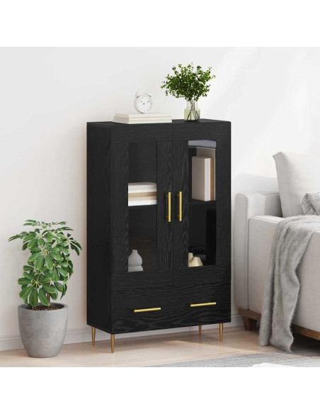 Credenza con cassetto Rovere Nero 69,5 x 31 x 115 cm