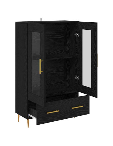 Credenza con cassetto Rovere Nero 69,5 x 31 x 115 cm